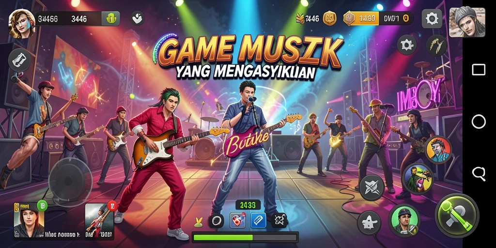 Screenshot utama 3446 menampilkan gameplay musik yang seru.