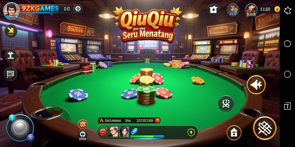 Gameplay seru QiuQiu di 9ZKGAMES yang penuh tantangan.