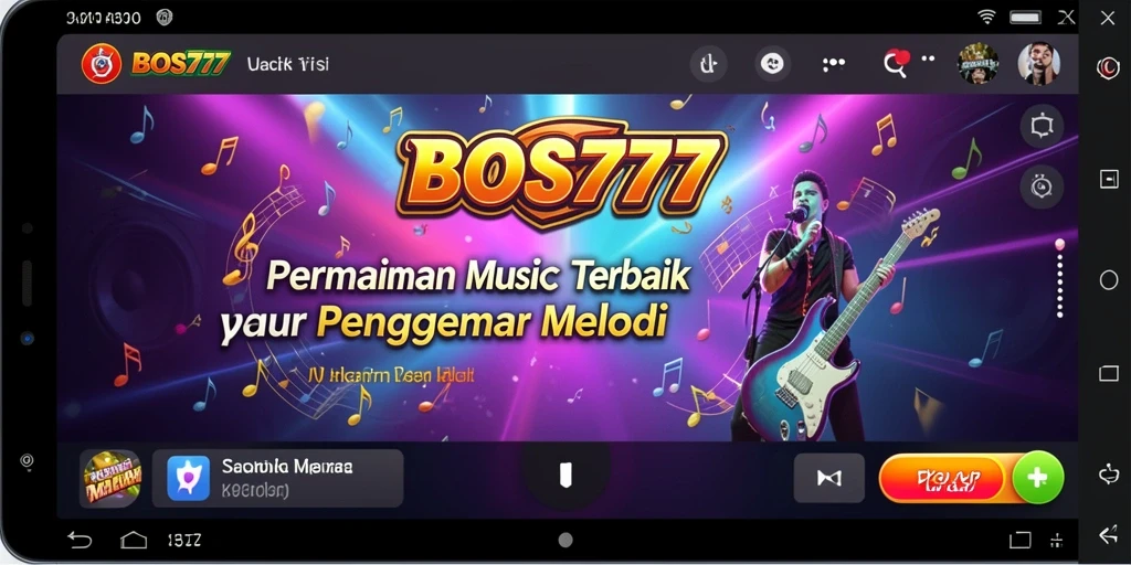 Tampilan gameplay seru dengan berbagai pilihan lagu musik.