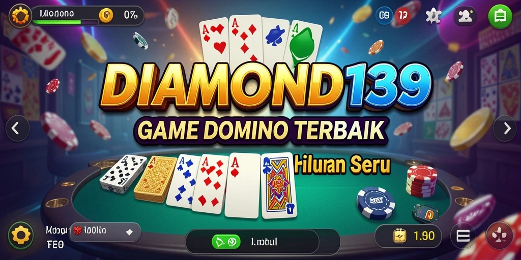 Tampilan gameplay seru DIAMOND138 saat bermain Domino online.