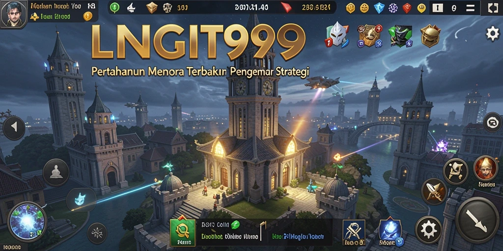 Tampilan gameplay seru dari LANGIT99 dalam pertempuran Tower Defense.