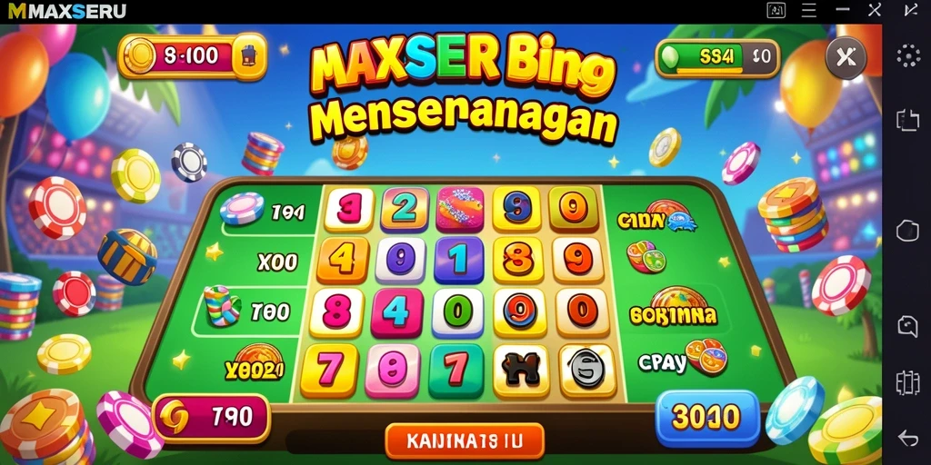 Tampilan gameplay seru di MAXSERU dengan bingo yang menantang.