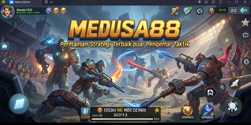 Tangkapan layar gameplay MEDUSA88 menampilkan strategi dan pertempuran yang mendebarkan.