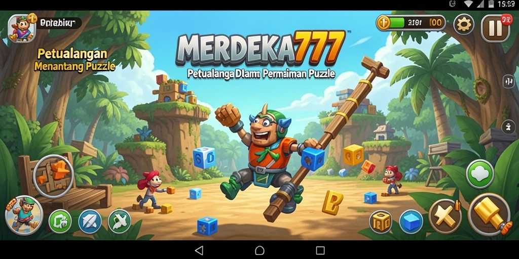 Tampilan gameplay seru MERDEKA777 dengan tantangan Puzzle.