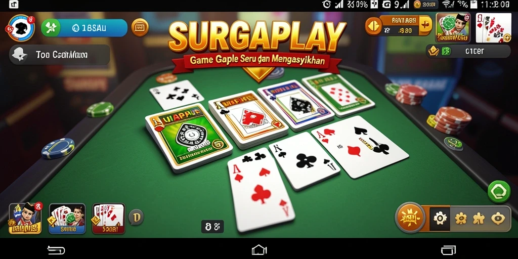 Tampilan antarmuka gameplay Gaple yang menarik di SURGAPLAY.