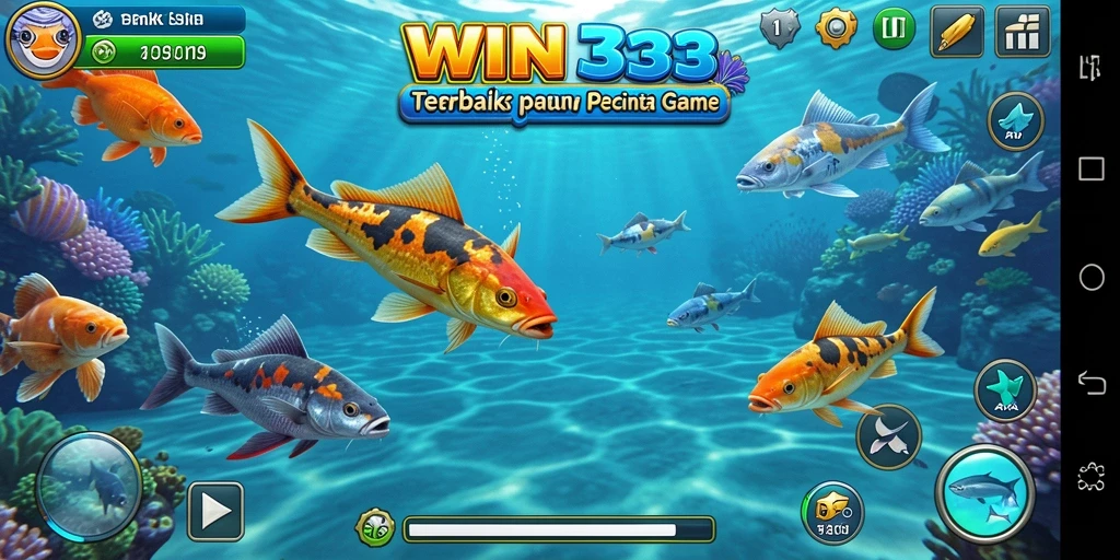Screenshot dari gameplay WIN33 yang menunjukkan keseruan Tembak Ikan.